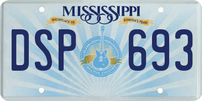 MS license plate DSP693