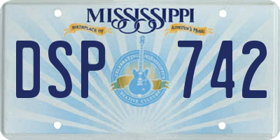 MS license plate DSP742