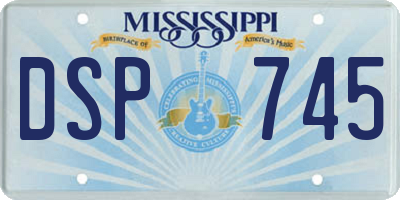 MS license plate DSP745