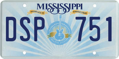 MS license plate DSP751
