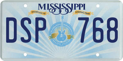 MS license plate DSP768