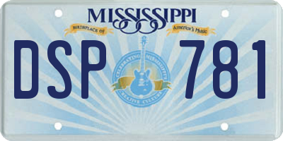 MS license plate DSP781