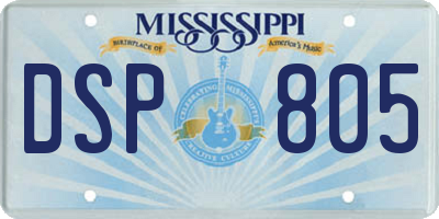 MS license plate DSP805