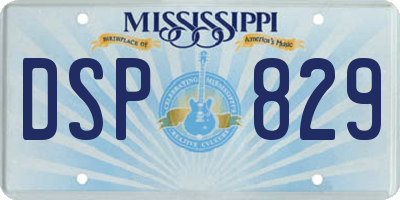 MS license plate DSP829