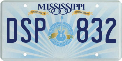 MS license plate DSP832