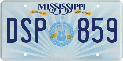 MS license plate DSP859