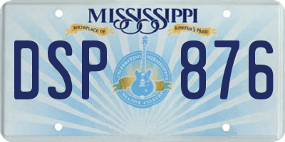 MS license plate DSP876
