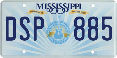 MS license plate DSP885