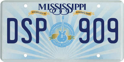MS license plate DSP909