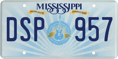 MS license plate DSP957