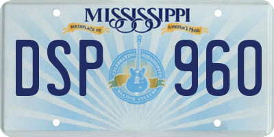 MS license plate DSP960