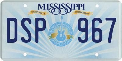 MS license plate DSP967