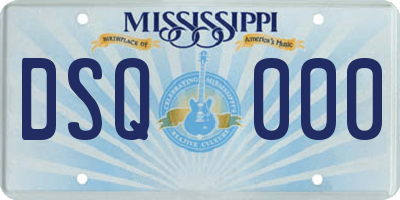 MS license plate DSQ000