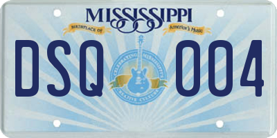 MS license plate DSQ004