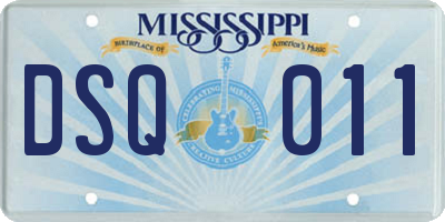 MS license plate DSQ011