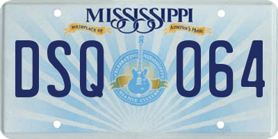 MS license plate DSQ064