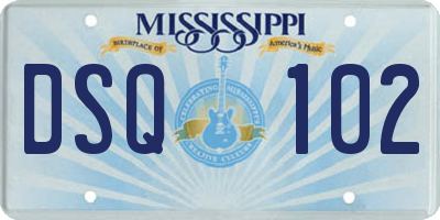 MS license plate DSQ102