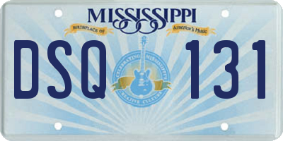 MS license plate DSQ131