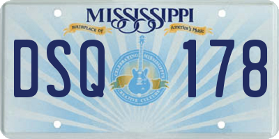 MS license plate DSQ178
