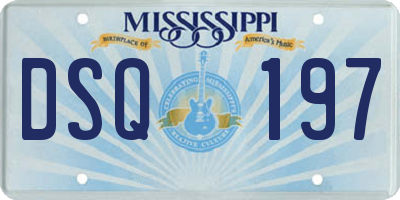 MS license plate DSQ197