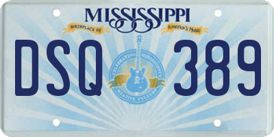 MS license plate DSQ389