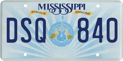 MS license plate DSQ840