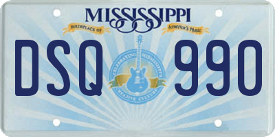 MS license plate DSQ990