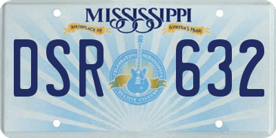 MS license plate DSR632