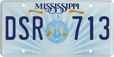 MS license plate DSR713