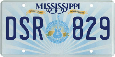 MS license plate DSR829