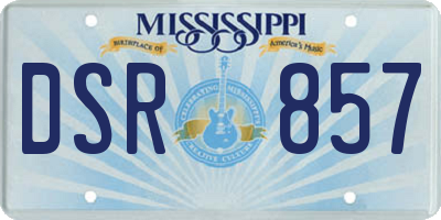 MS license plate DSR857