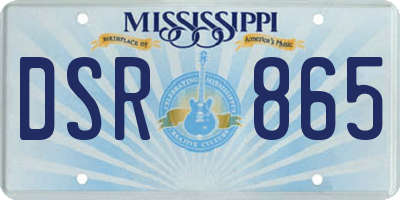 MS license plate DSR865