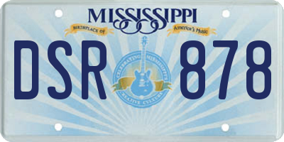 MS license plate DSR878