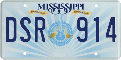 MS license plate DSR914
