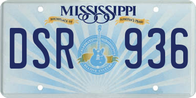 MS license plate DSR936