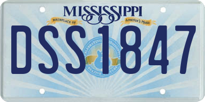 MS license plate DSS1847