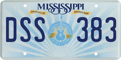 MS license plate DSS383