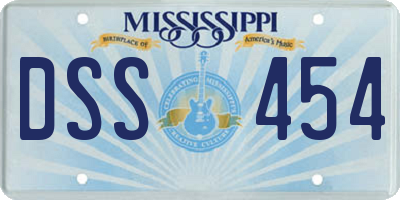 MS license plate DSS454