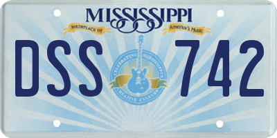 MS license plate DSS742