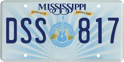 MS license plate DSS817