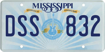 MS license plate DSS832