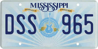 MS license plate DSS965