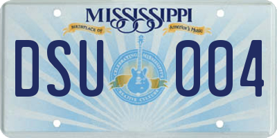 MS license plate DSU004
