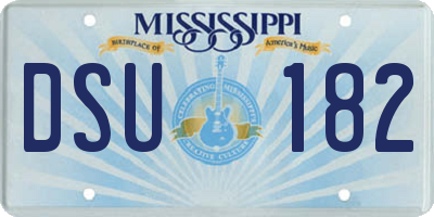MS license plate DSU182