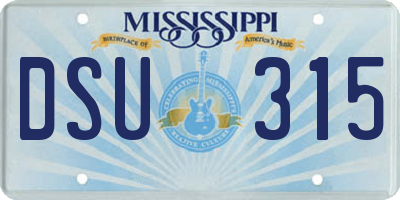 MS license plate DSU315
