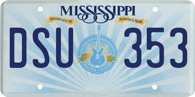 MS license plate DSU353