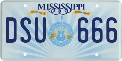 MS license plate DSU666