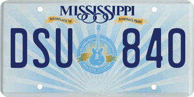 MS license plate DSU840