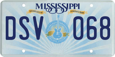 MS license plate DSV068