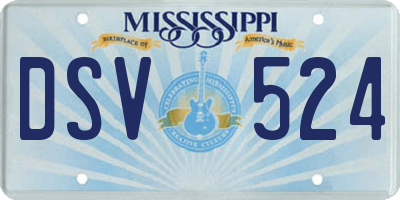 MS license plate DSV524